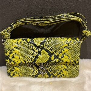 New Rebecca Minkoff leather Yellow Snake Print bag